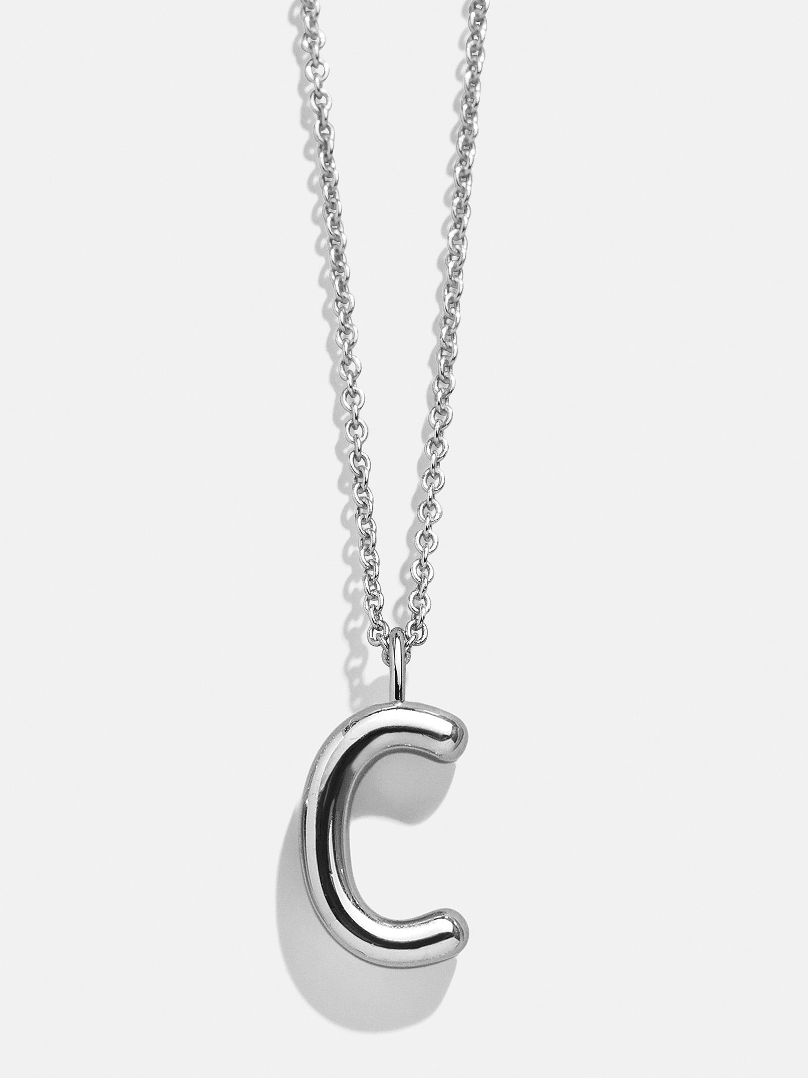 Classic Custom Sterling Silver Initial Necklace  - Silver