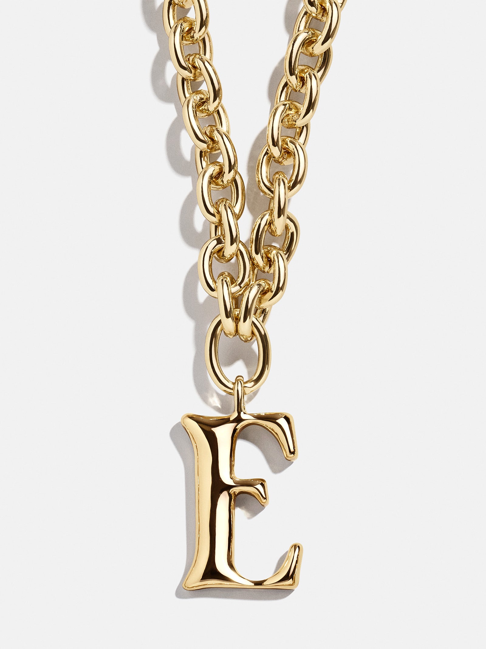 Chunky Chain Initial Necklace - Gold