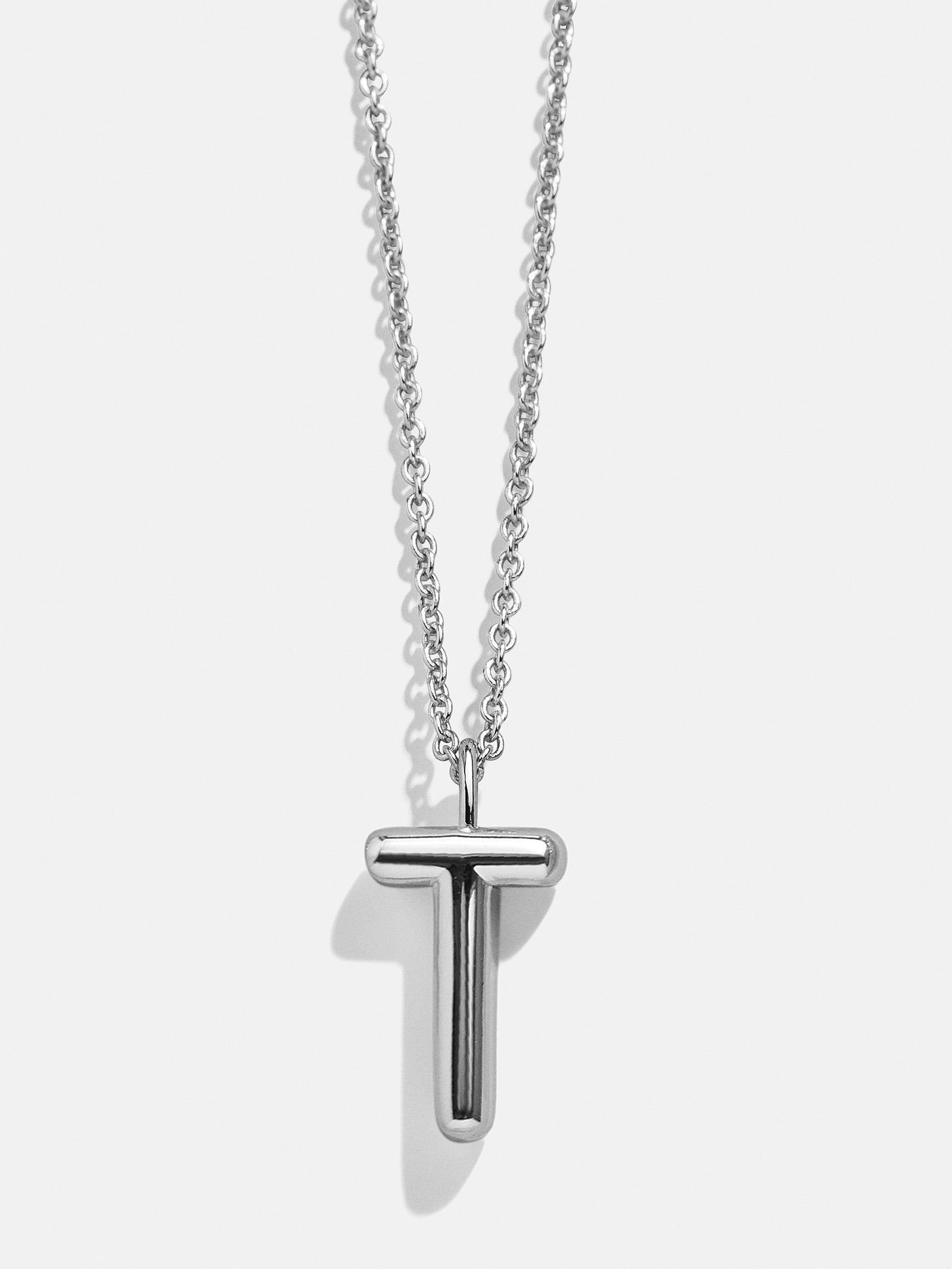 Classic Custom Sterling Silver Initial Necklace  - Silver