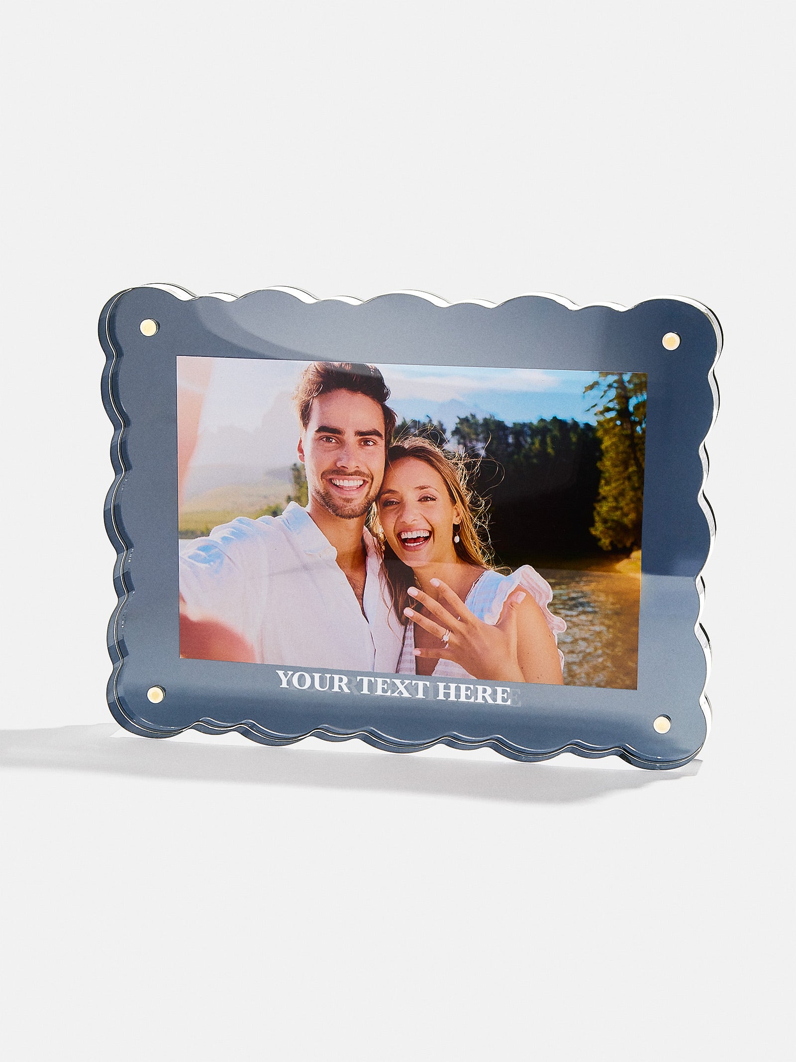 Picture Perfect Horizontal Acrylic Frame  - Scalloped Shape