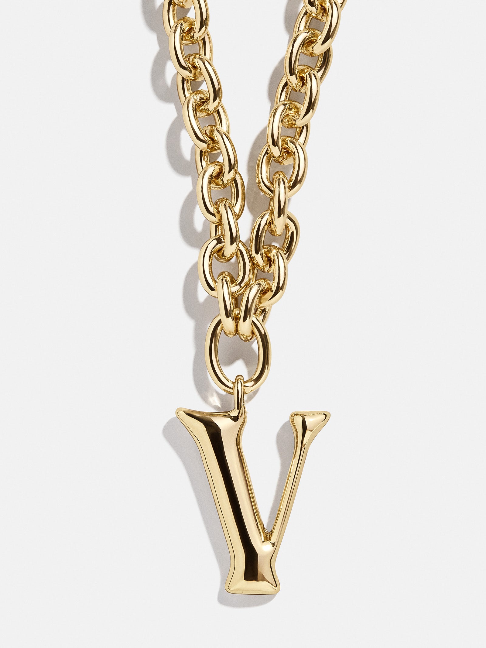 Chunky Chain Initial Necklace - Gold